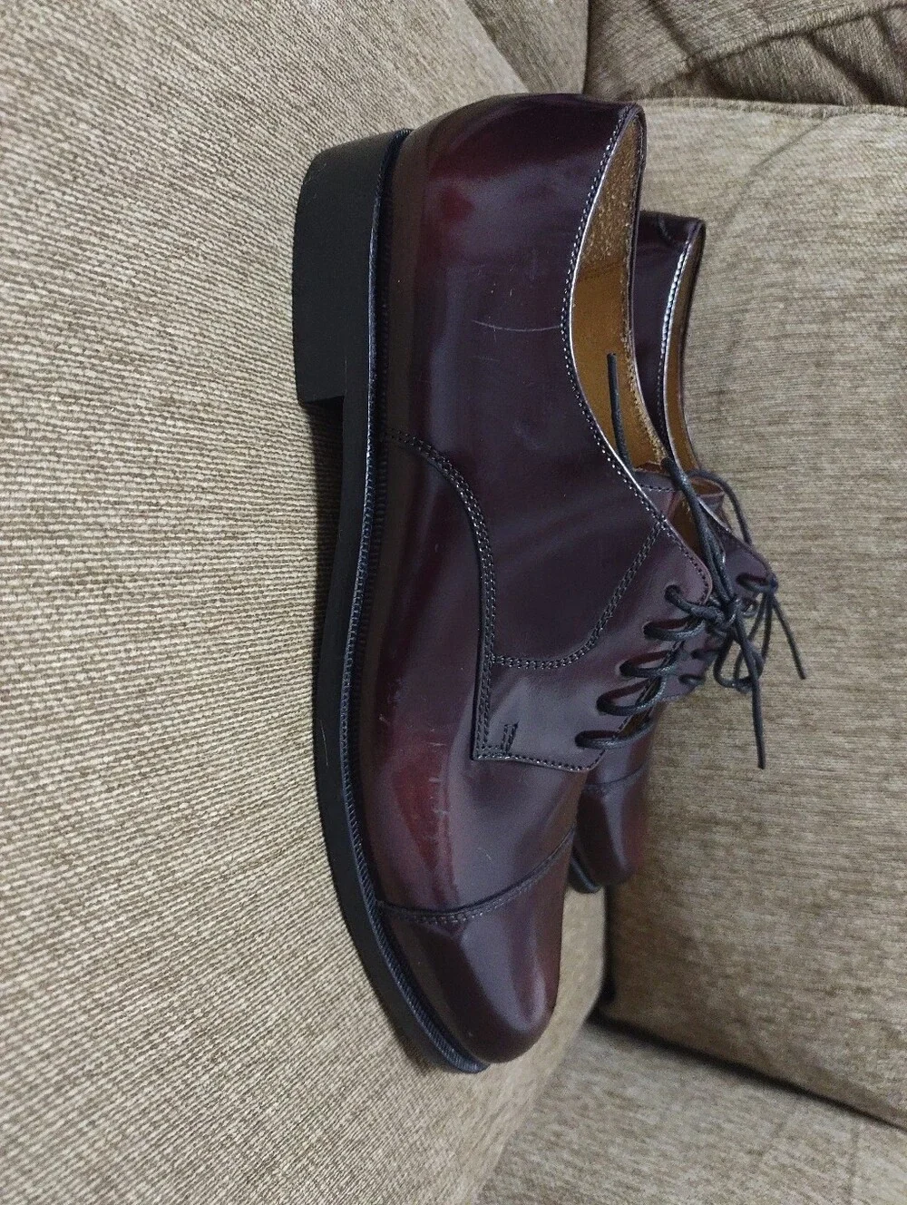 Cole Haan Men's Burgundy Leather Lace-Up Oxfords Size 11 D Dress Shoes
